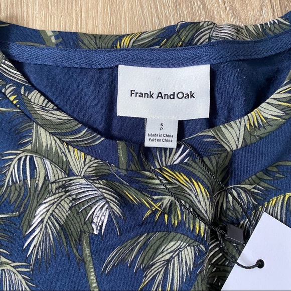 Frank & Oak short sleeve tee shirt palm tree S NWT - Picture 3 of 6